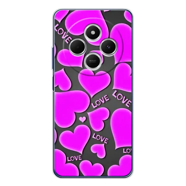 Чохол з принтом «Pink hearts» для TECNO Spark 30