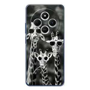 Силиконовый чехол с КАРТИНКАМИ лето для Tecno Spark 30 (AlphaPrint) (Жирафы в очках)