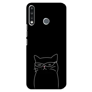 Чехол с рисунком кот на TECNO Spark 4 (Равнодушный кот)