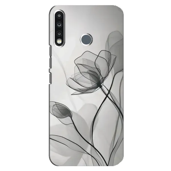 Чохол з принтом «Чорні квіти» для TECNO Spark 4