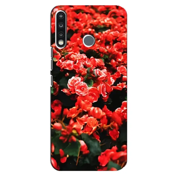 Чохол з принтом «Квіти червоні» для TECNO Spark 4