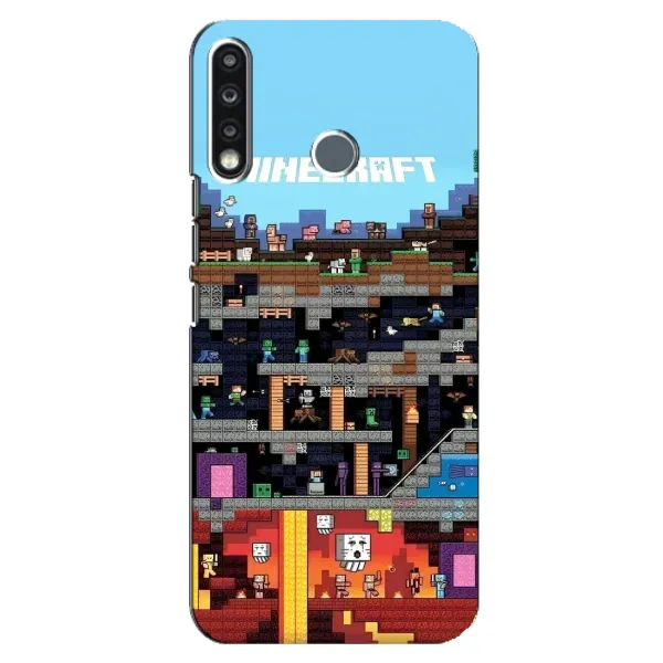 Чохол з принтом «фон Minecraft» для TECNO Spark 4