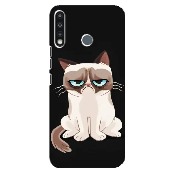 Чехол с принтом «Грустный кот» для TECNO Spark 4