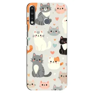 Чехол с рисунком кот на TECNO Spark 4 (Коллаж котов)