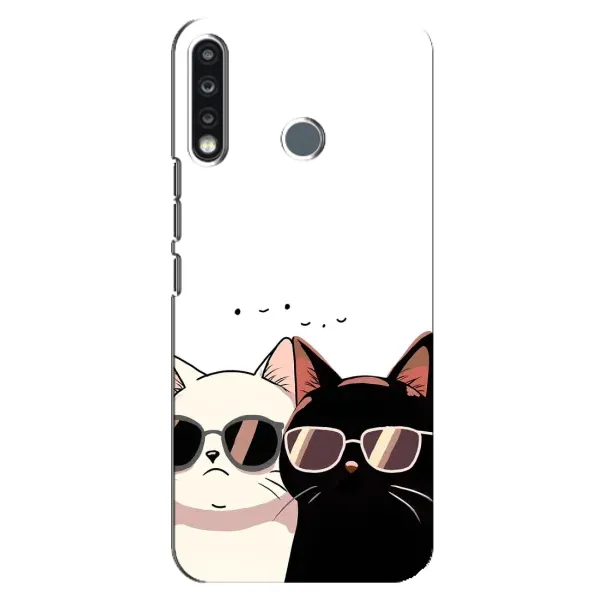 Чехол с принтом «Коты в очках» для TECNO Spark 4