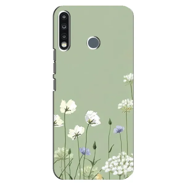 Чохол з принтом «Квіти на зеленому» для TECNO Spark 4