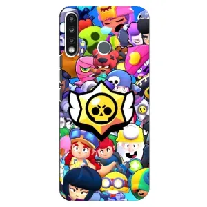 Чехол для TECNO Spark 4 Бравл Старс (VPrint) (Лого Brawl Stars)