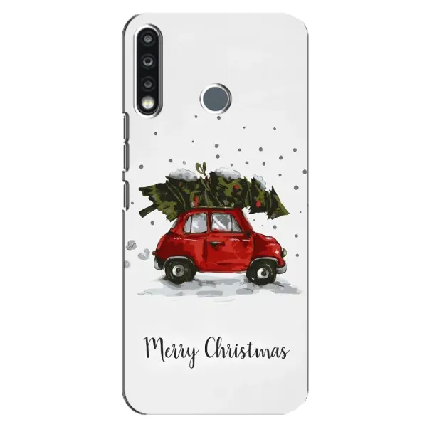 Чохол з принтом «Авто з ялинкою» для TECNO Spark 4
