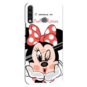 Эксклюзивный чехол для TECNO Spark 4 (AlphaPrint - Мультяшные) (Маус Минни)