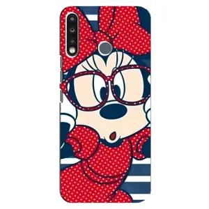Эксклюзивный чехол для TECNO Spark 4 (AlphaPrint - Мультяшные) (Маус в очках)