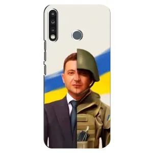 Чохол для TECNO Spark 4 (AlphaPrint - с принтом Зеленського) (Зеленский солдат)