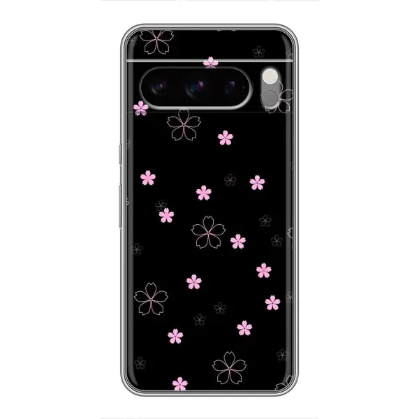 Чохол з принтом «Рожеві квіти на чорному» для TECNO Spark 40 5G