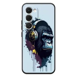 Чехол с Обезьянами Tecno Spark 40 Pro Plus - (AlphaPrint) (Горилла в наушниках)