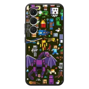 Чехол Майнкрафт на Tecno Spark 40 Pro Plus (AlphaPrint) Minecraft (Коллаж Майнкрафт)