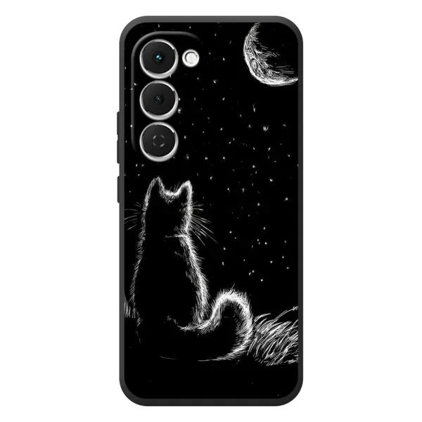 Чехол с принтом «Котик и луна» для TECNO Spark 40 Pro Plus
