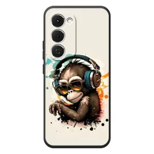 Чехол с Обезьянами Tecno Spark 40 Pro Plus - (AlphaPrint) (Макака в наушниках)