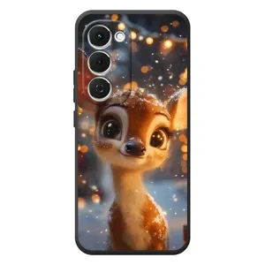 Яскравий чохол для Tecno Spark 40 Pro Plus з Зимові Оленята (Оленятко серед гірлянд)