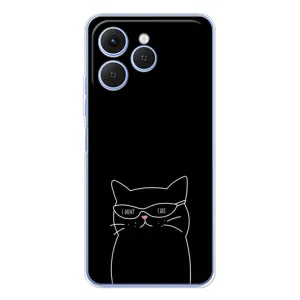 Чехол с рисунком кот на Tecno Spark 40 (Равнодушный кот)