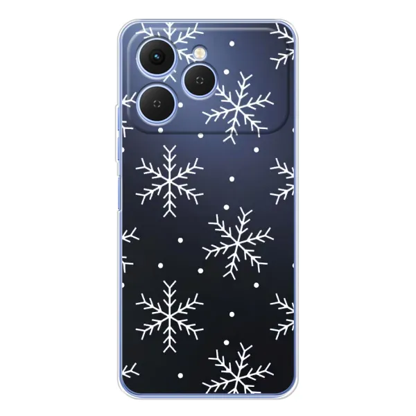 Чохол з принтом «Білі сніжинки» для TECNO Spark 40