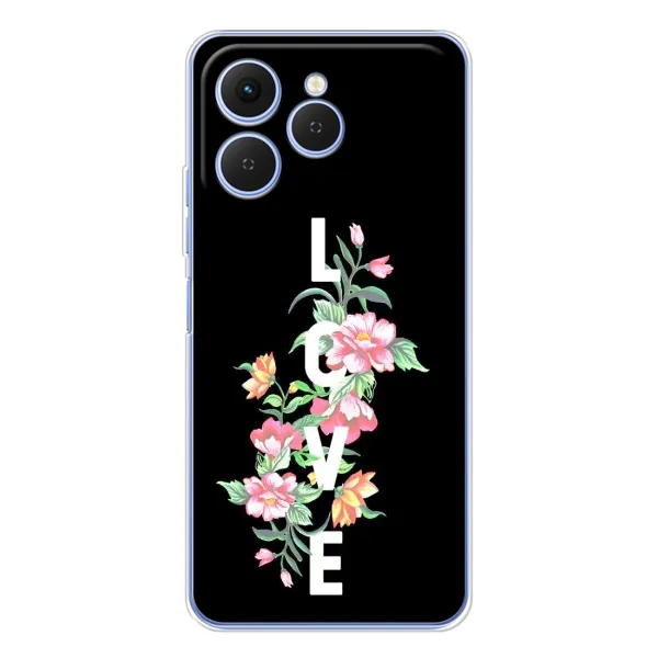 Чохол з принтом «Квіти LOVE» для TECNO Spark 40 Чохол з принтом «Квіти LOVE» для TECNO Spark 40