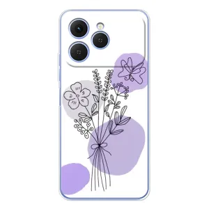 Силиконовый чехол с принтом в цветах на Tecno Spark 40