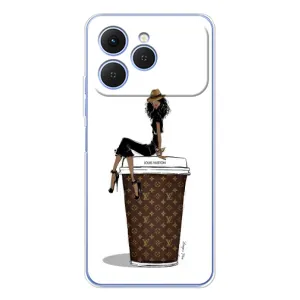 Чехлы Луи Витон для Tecno Spark 40 (AlphaPrint - LOUIS VUITTON) (кофе LOUIS VUITTON)