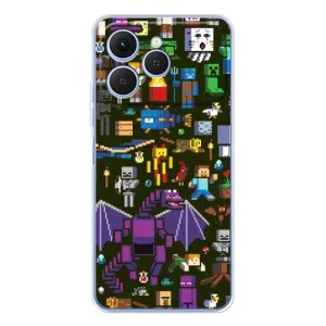 Чохол Майнкрафт на Tecno Spark 40 (AlphaPrint) Minecraft (Колаж Майнкрафт)