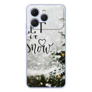 Новорічні, Святкові Чохли для Tecno Spark 40 - 2024 год (Let it snow)