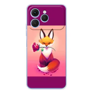Чехлы с картинкой Лисички для Tecno Spark 40 (VPrint) (Лисичка с розочкой)