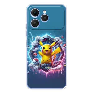Чехол с Пикачу на Tecno Spark 40 (Лого Пикачу)