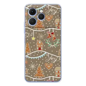 Новорічні, Святкові Чохли для Tecno Spark 40 - 2024 год (Новорічні пряники)