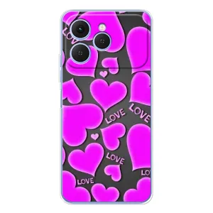 Чехлы для любимой на Спарк 40 (VPrint) (Pink hearts)