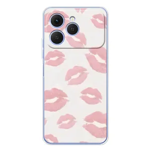 Чехол с розовым рисунком для Tecno Spark 40 (Розовые губы)