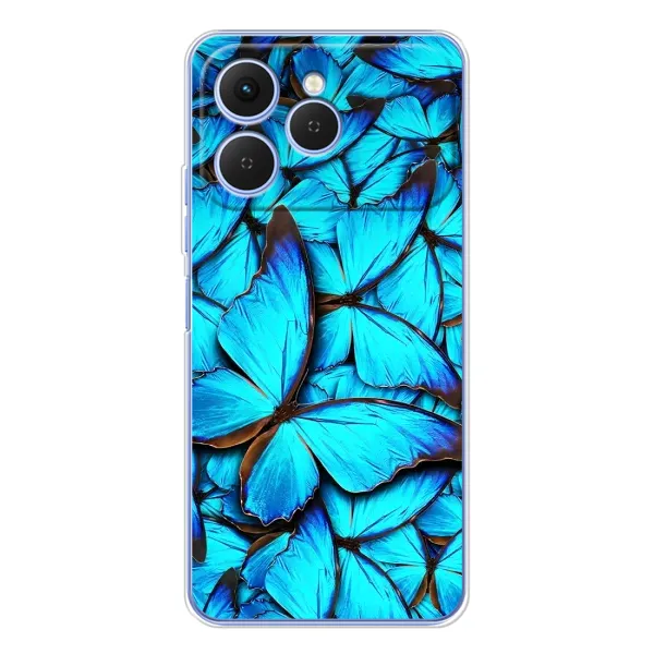Чохол з принтом «Сині метелики» для TECNO Spark 40
