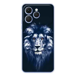 Чохол з картинкою ЛЕВ для Tecno Spark 40 (VPrint) (Синій Лев)