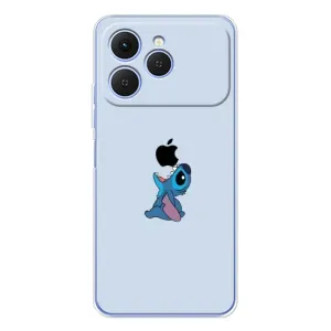 Чехол с принтом Стич на TECNO Spark 40 (Stitch apple)