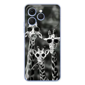 Силіконовий чохол з КАРТИНКАМИ літо для Tecno Spark 40 (AlphaPrint) (Жирафи в окулярах)