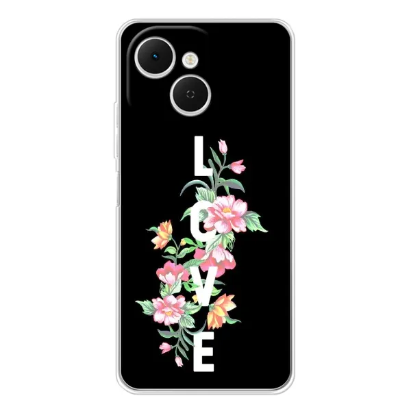 Чехол с принтом «Цветы LOVE» для TECNO Spark 40C
