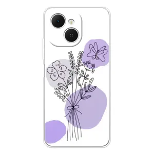 Силконовий чохол з принтом в квітах на TECNO Spark 40C (Букет фіолетова абстракція)