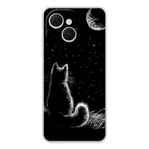 Чохол з принтом для TECNO Spark 40C (AlphaPrint) Модні коти (Котик і місяць)