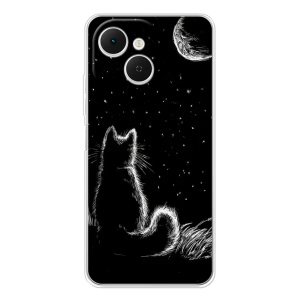 Чехол с принтом «Котик и луна» для TECNO Spark 40C