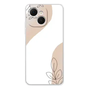 Силконовий чохол з принтом в квітах на TECNO Spark 40C (Нюдова гілочка абстракція)