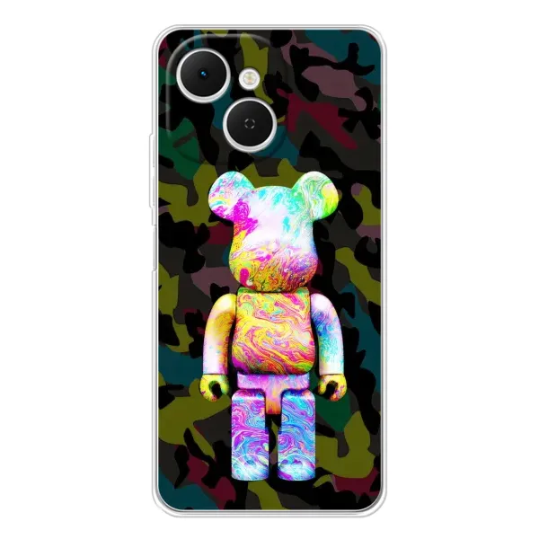 Чохол з принтом «Яскравий Bearbrick» для TECNO Spark 40C