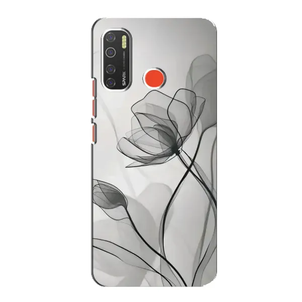Чехол с принтом «Черные цветы» для TECNO Spark 5 Pro Чехол с принтом «Черные цветы» для TECNO Spark 5 Pro