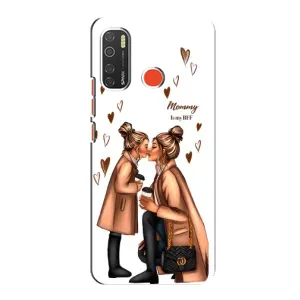 Чехол с печатью для TECNO Spark 5 Pro - (Мама с ребенком) (AlphaPrint) (Дочка и мама)