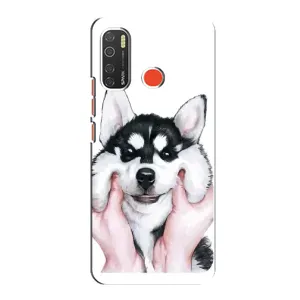 Чехол с Хаски для TECNO Spark 5 Pro - (AlphaPrint) (Хаски улыбака)