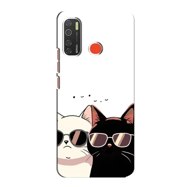 Чехол с принтом «Коты в очках» для TECNO Spark 5 Pro