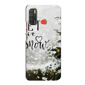 Новогодние, Праздничные Чехлы для TECNO Spark 5 Pro - 2024 год (Let it snow)
