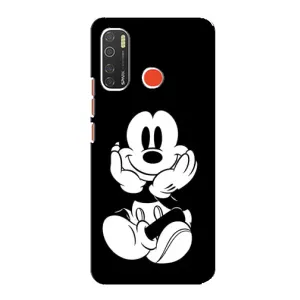 Эксклюзивный чехол для TECNO Spark 5 Pro (AlphaPrint - Мультяшные) (Микки на черном)