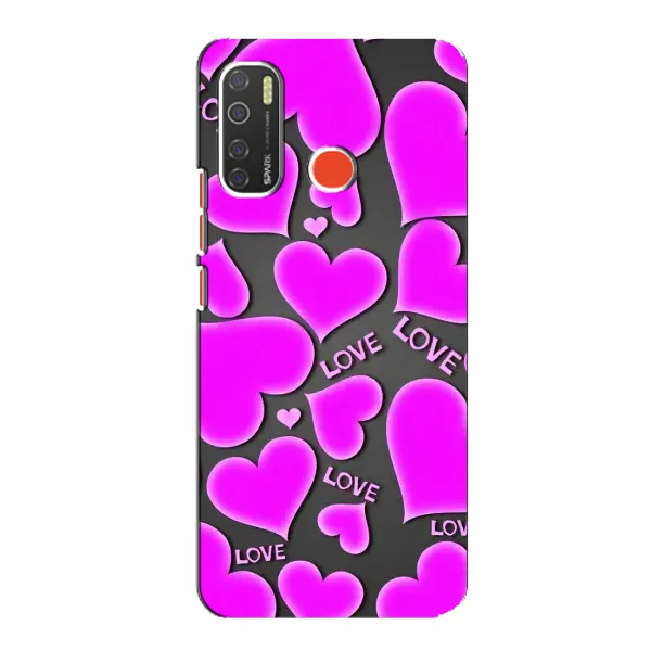 Чехол с принтом «Pink hearts» для TECNO Spark 5 Pro